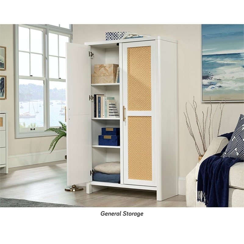 Sauder Isabella Isle Storage Engineered Wood Cabinet in White