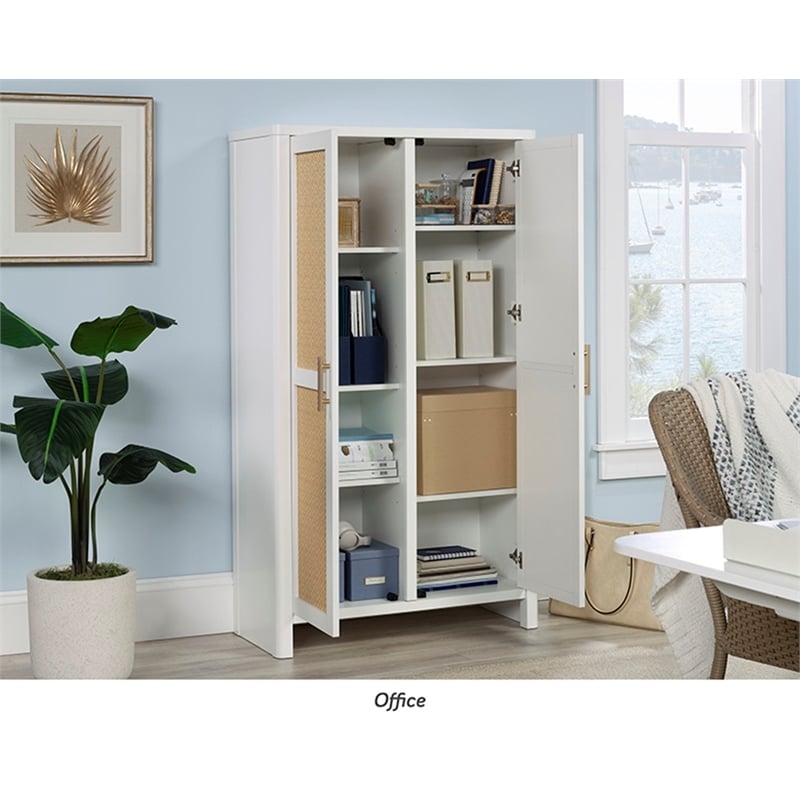 Sauder Isabella Isle Storage Engineered Wood Cabinet in White