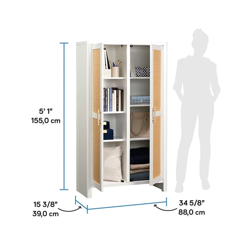 Sauder Isabella Isle Storage Engineered Wood Cabinet in White