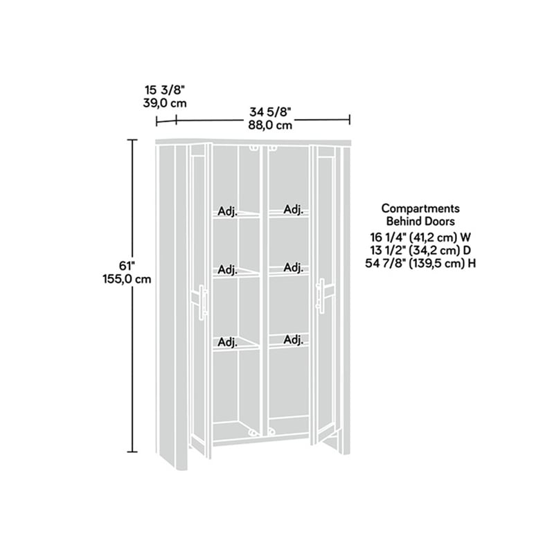 Sauder Isabella Isle Storage Engineered Wood Cabinet in White