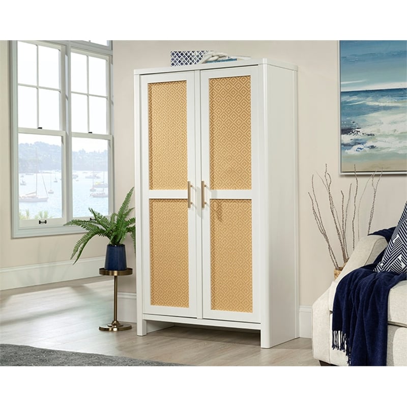 Sauder Isabella Isle Storage Engineered Wood Cabinet in White