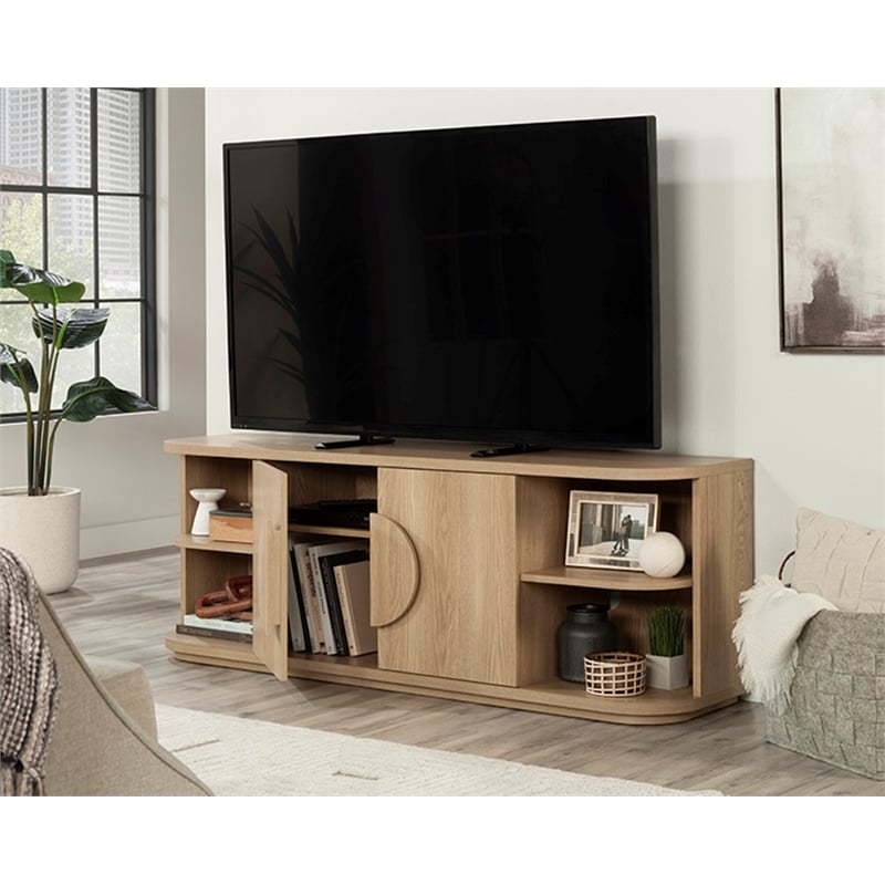 Sauder Misc Entertainment Engineered Wood Credenza in Harmony Ash