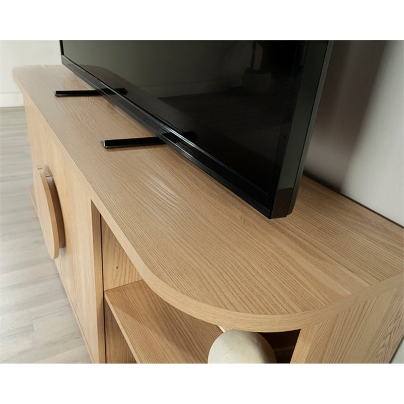 Sauder Misc Entertainment Engineered Wood Credenza in Harmony Ash