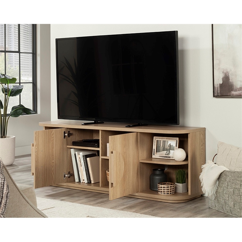 Sauder Misc Entertainment Engineered Wood Credenza in Harmony Ash