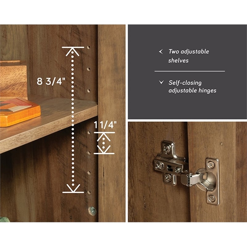 Sauder Miscellaneous Storage Engineered Wood Cabinet in Rural Pine