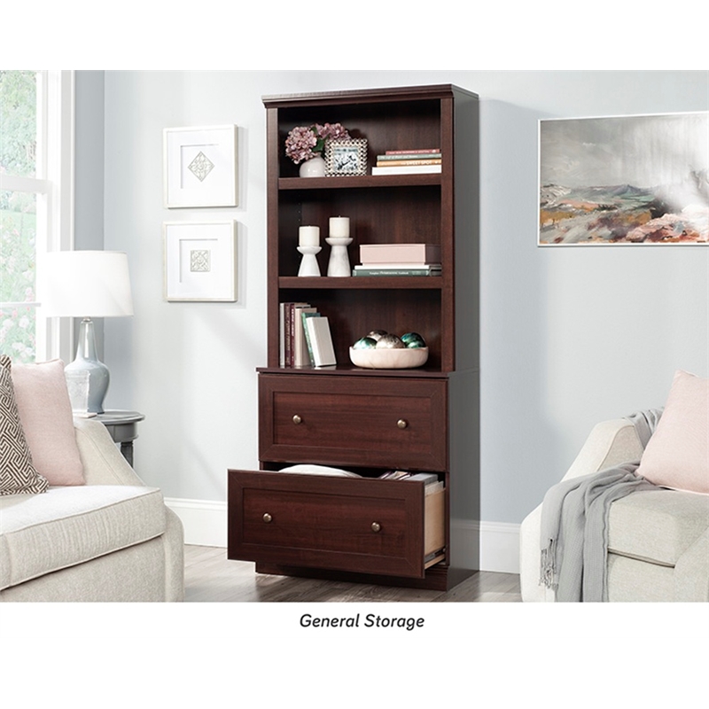 Sauder Miscellaneous Storage Engineered Wood Library in Select Cherry