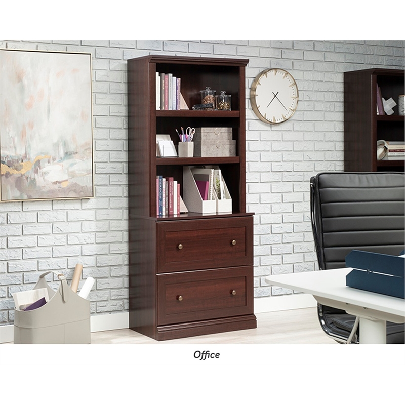 Sauder Miscellaneous Storage Engineered Wood Library in Select Cherry
