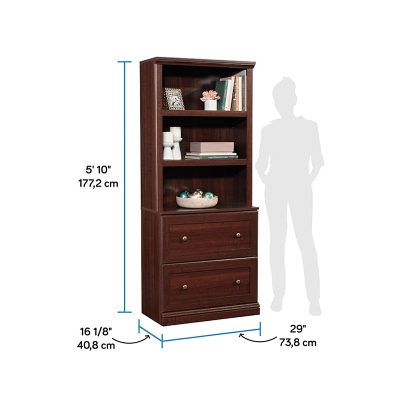 Sauder Miscellaneous Storage Engineered Wood Library in Select Cherry