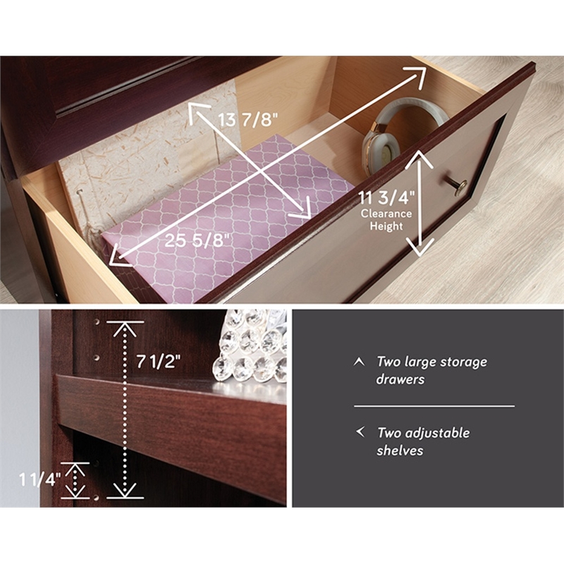 Sauder Miscellaneous Storage Engineered Wood Library in Select Cherry