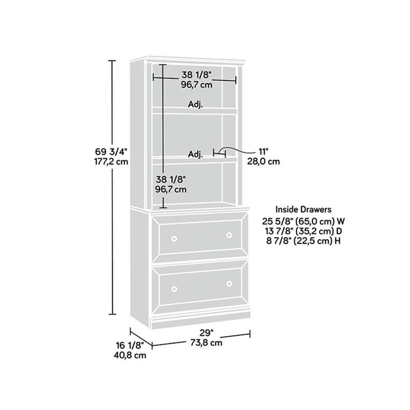 Sauder Miscellaneous Storage Engineered Wood Library in Select Cherry