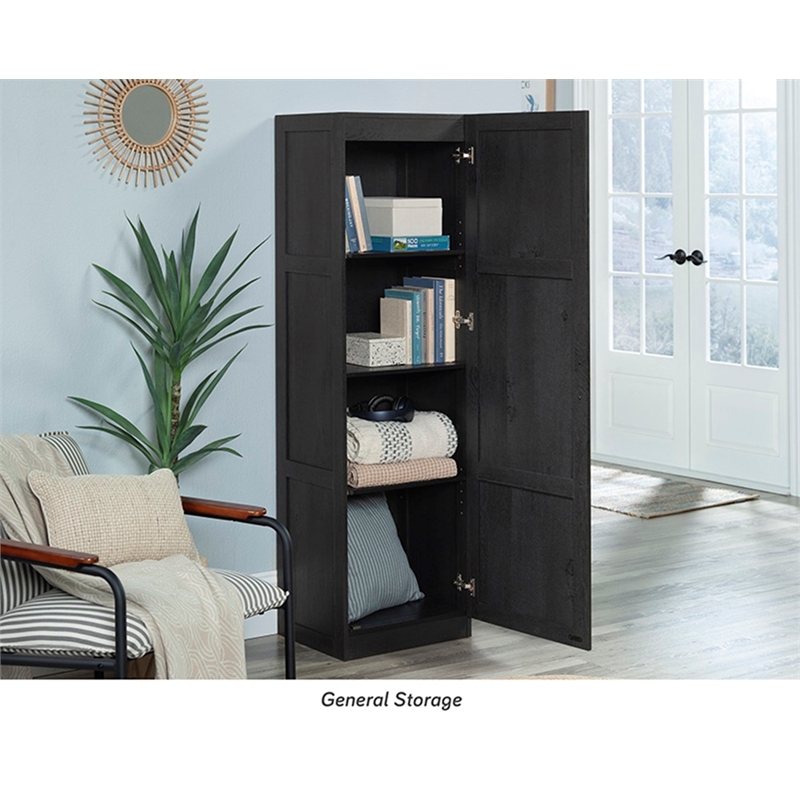 Sauder Miscellaneous Storage Engineered Wood Cabinet in Raven Oak