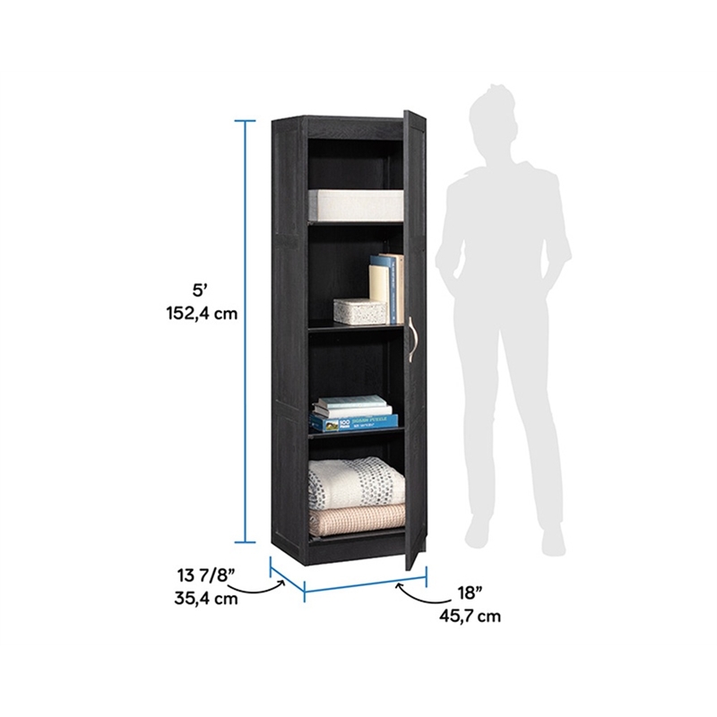 Sauder Miscellaneous Storage Engineered Wood Cabinet in Raven Oak