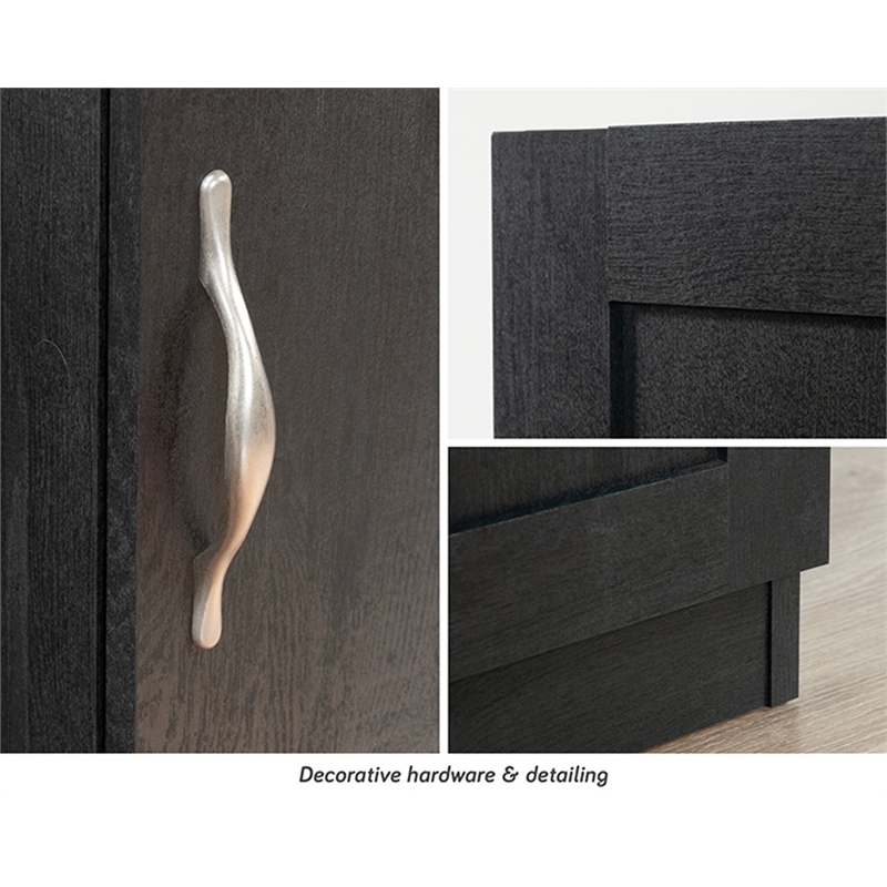 Sauder Miscellaneous Storage Engineered Wood Cabinet in Raven Oak