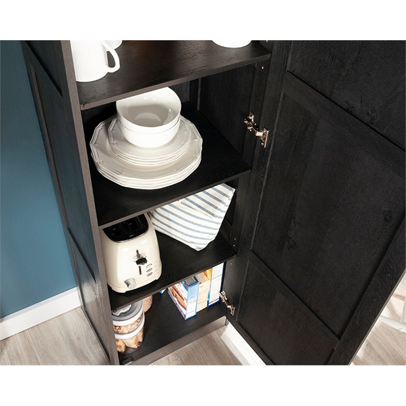 Sauder Miscellaneous Storage Engineered Wood Cabinet in Raven Oak