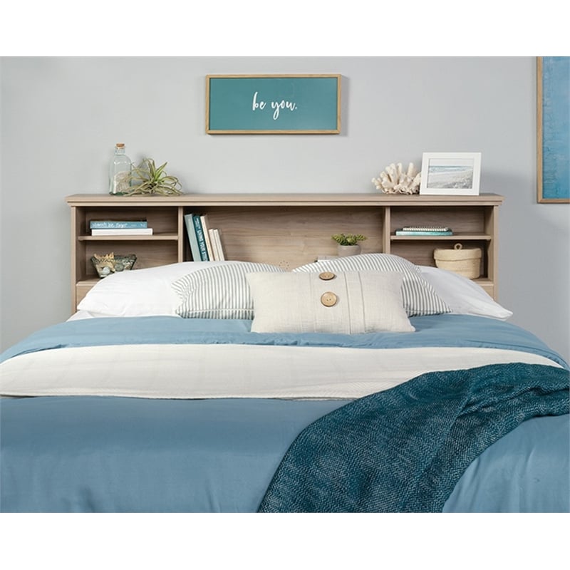 Sauder River Ranch Engineered Wood Headboard in Harvest Walnut