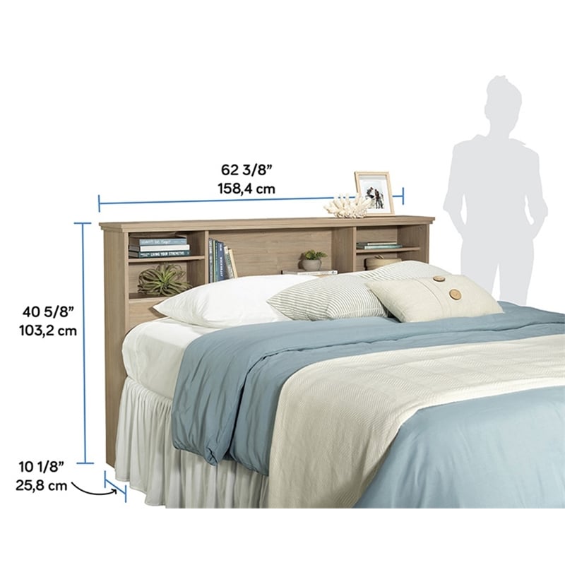 Sauder River Ranch Engineered Wood Headboard in Harvest Walnut