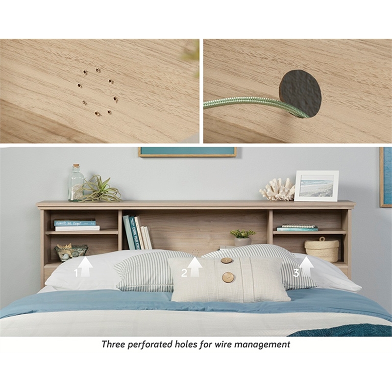 Sauder River Ranch Engineered Wood Headboard in Harvest Walnut