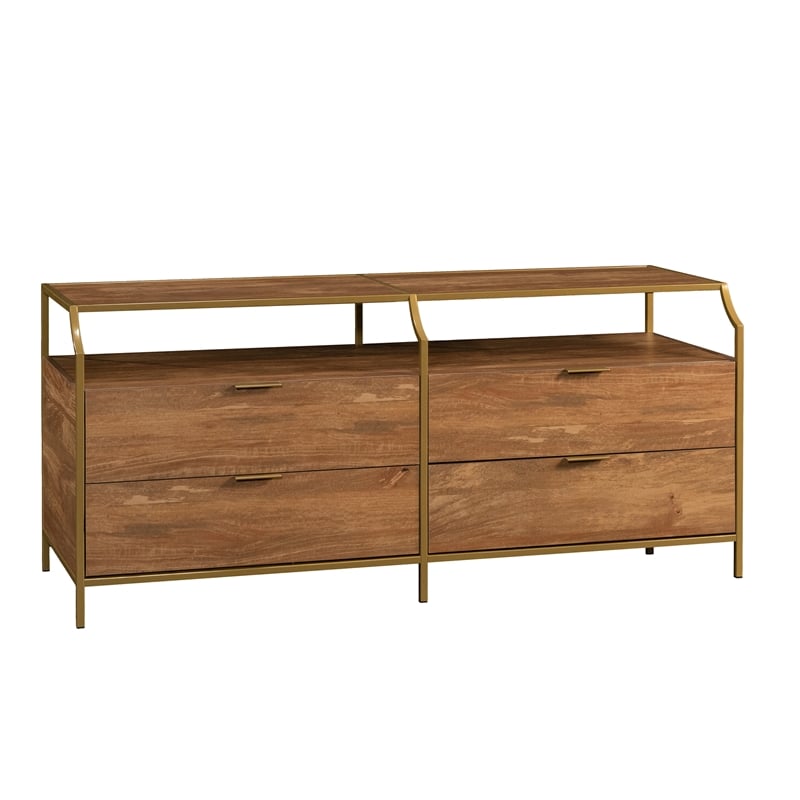 Sauder International Lux 4-Drawers Dresser Sindoori Mango