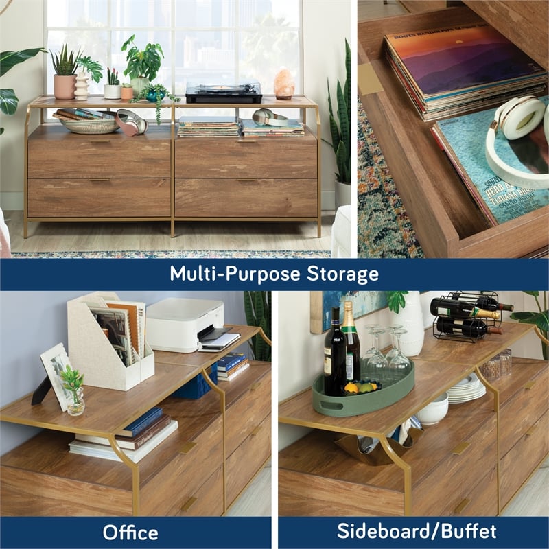 Sauder International Lux 4-Drawers Dresser Sindoori Mango