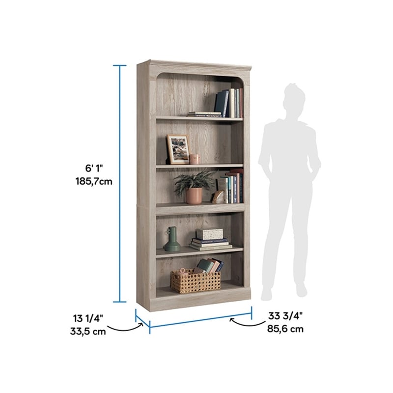 Sauder Miscellaneous Storage Engineered Wood Bookcase in Chalked Chestnut