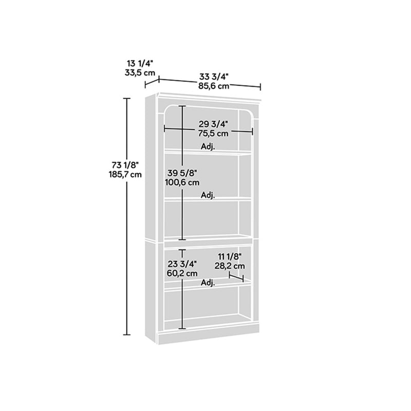 Sauder Miscellaneous Storage Engineered Wood Bookcase in Chalked Chestnut