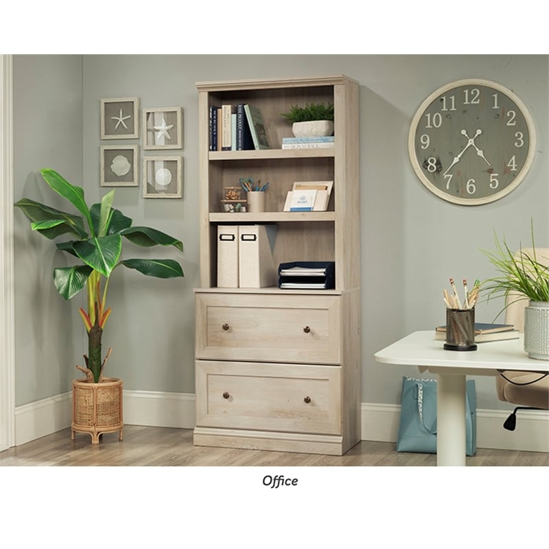 Sauder Miscellaneous Storage Engineered Wood Library in Chalked Chestnut