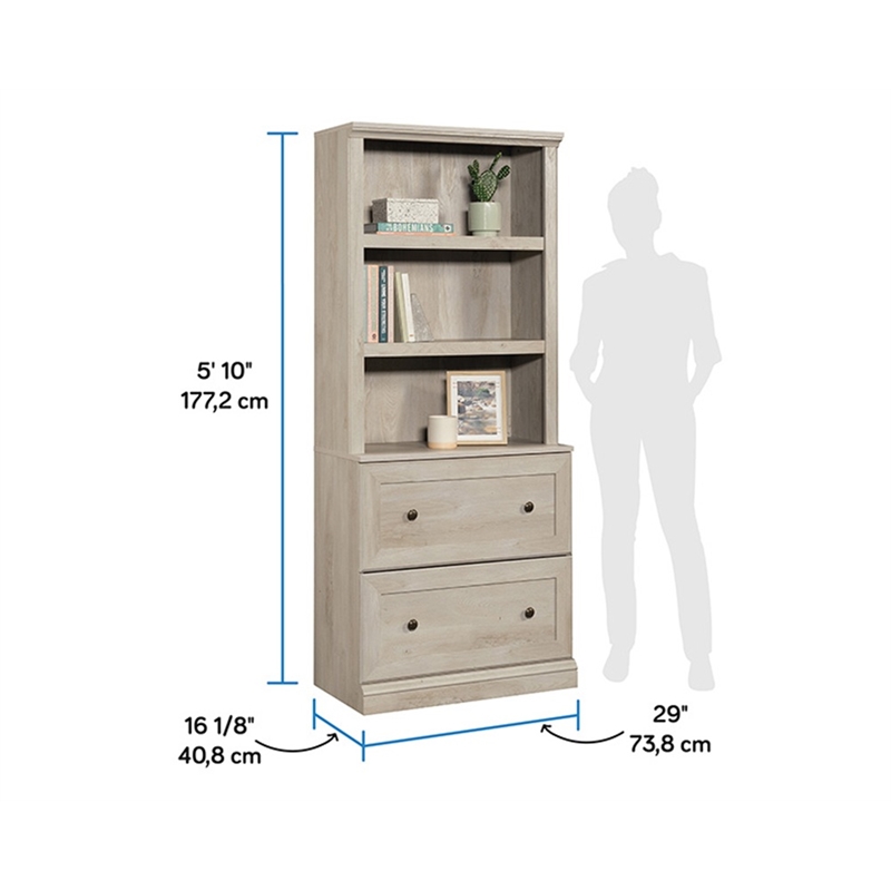 Sauder Miscellaneous Storage Engineered Wood Library in Chalked Chestnut
