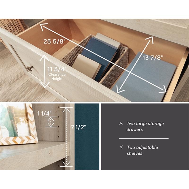 Sauder Miscellaneous Storage Engineered Wood Library in Chalked Chestnut