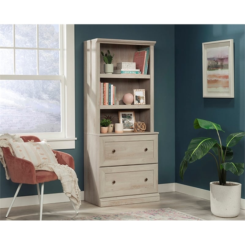 Sauder Miscellaneous Storage Engineered Wood Library in Chalked Chestnut