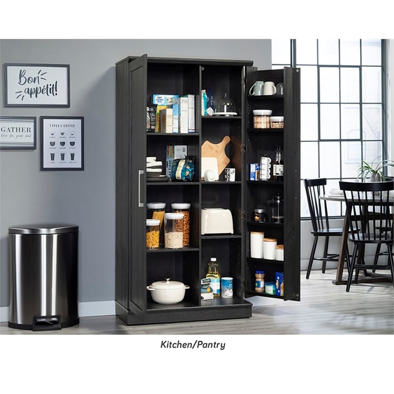 Sauder HomePlus Storage Engineered Wood Cabinet in Raven Oak