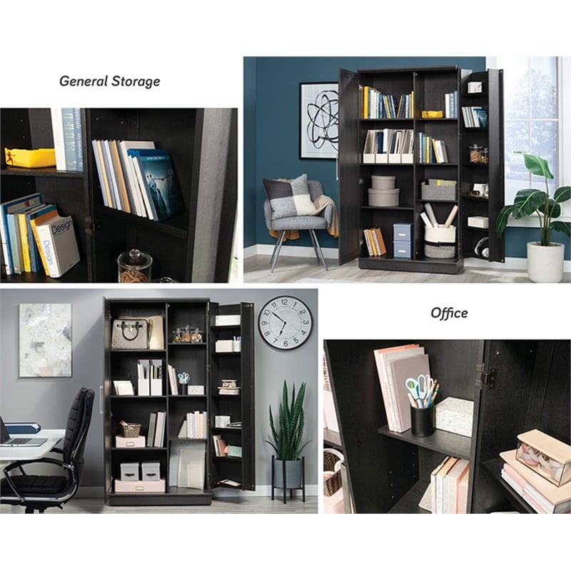Sauder HomePlus Storage Engineered Wood Cabinet in Raven Oak