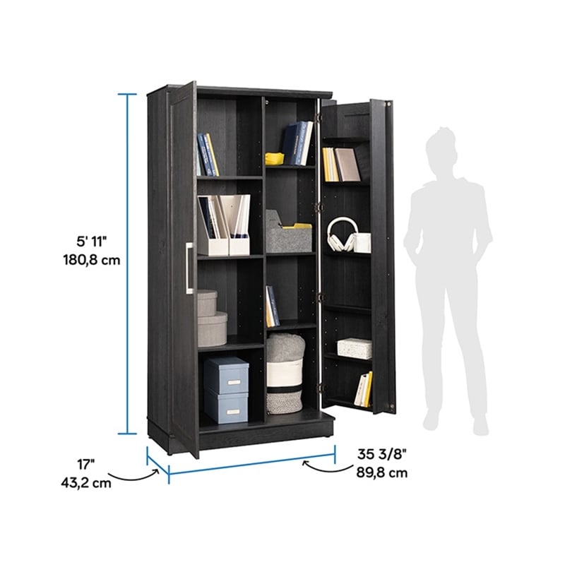 Sauder HomePlus Storage Engineered Wood Cabinet in Raven Oak