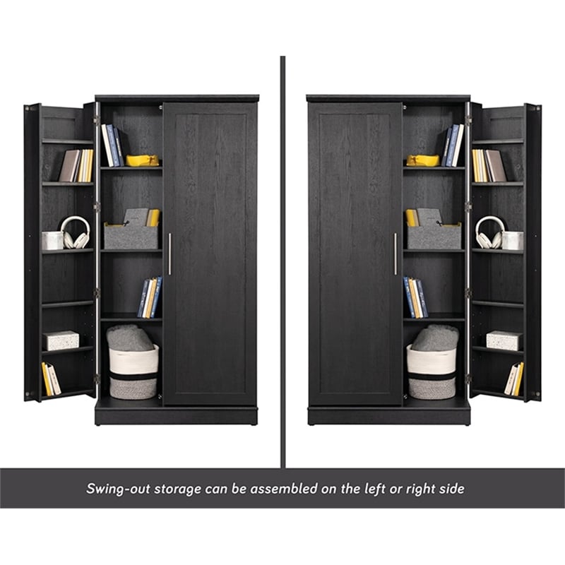 Sauder HomePlus Storage Engineered Wood Cabinet in Raven Oak