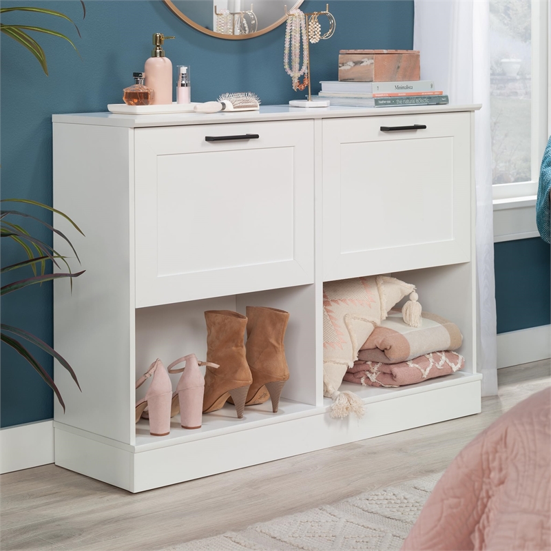 Sauder HomePlus Storage Shoe Cabinet White Finish