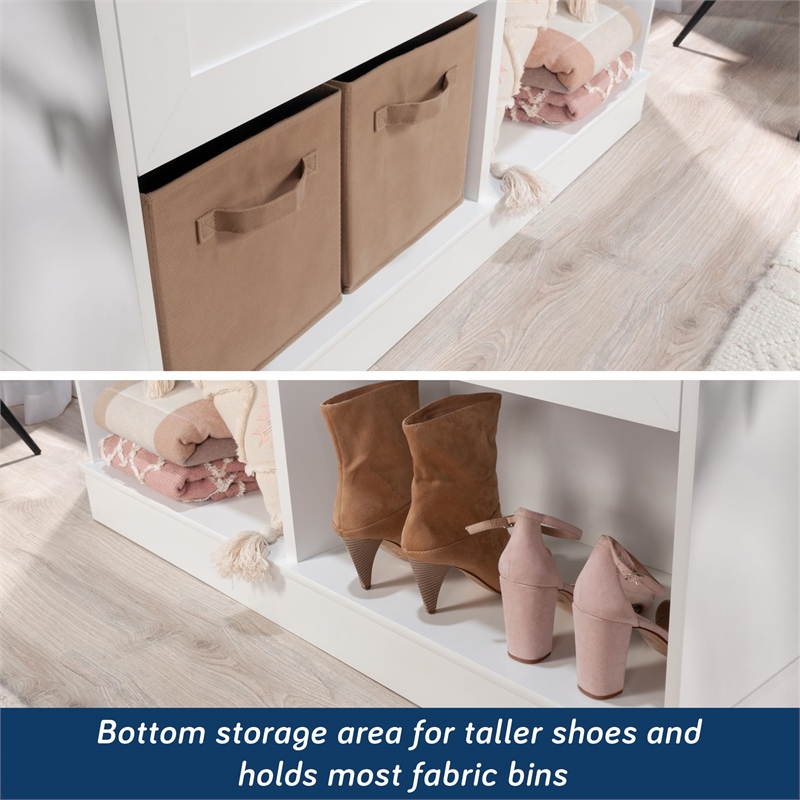 Sauder HomePlus Storage Shoe Cabinet White Finish
