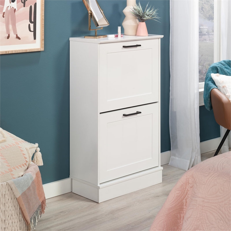 Sauder HomePlus Storage Shoe Cabinet White finish