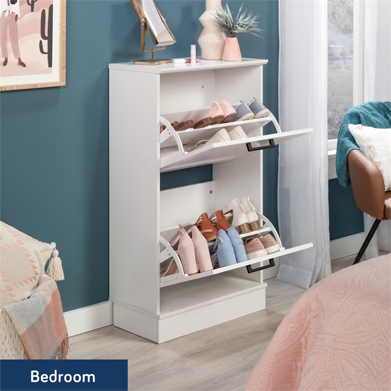 Sauder HomePlus Storage Shoe Cabinet White finish