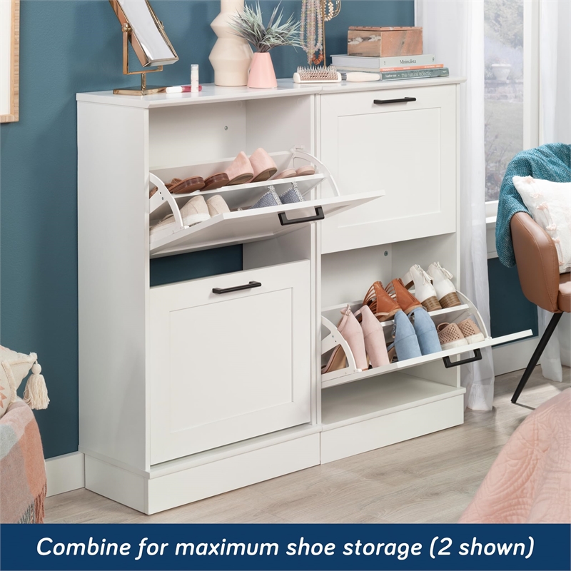 Sauder HomePlus Storage Shoe Cabinet White finish