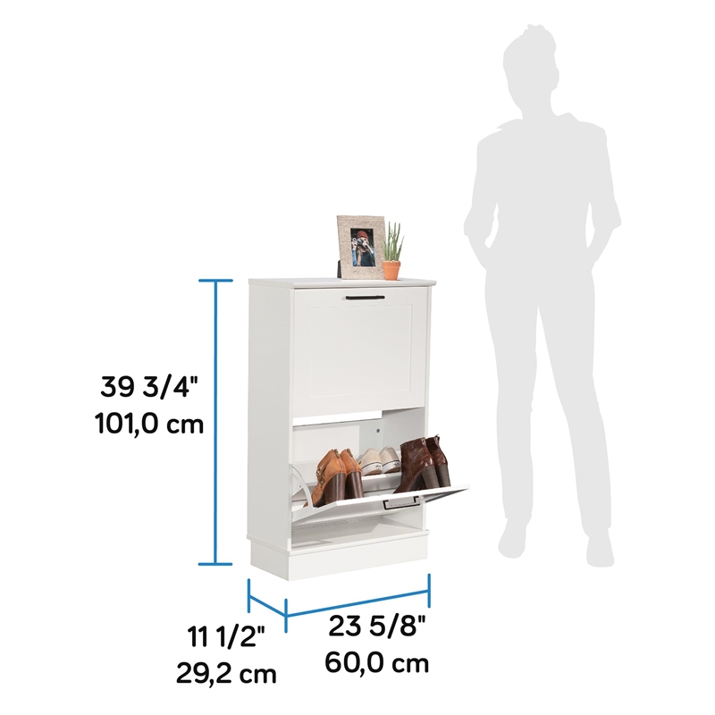 Sauder HomePlus Storage Shoe Cabinet White finish