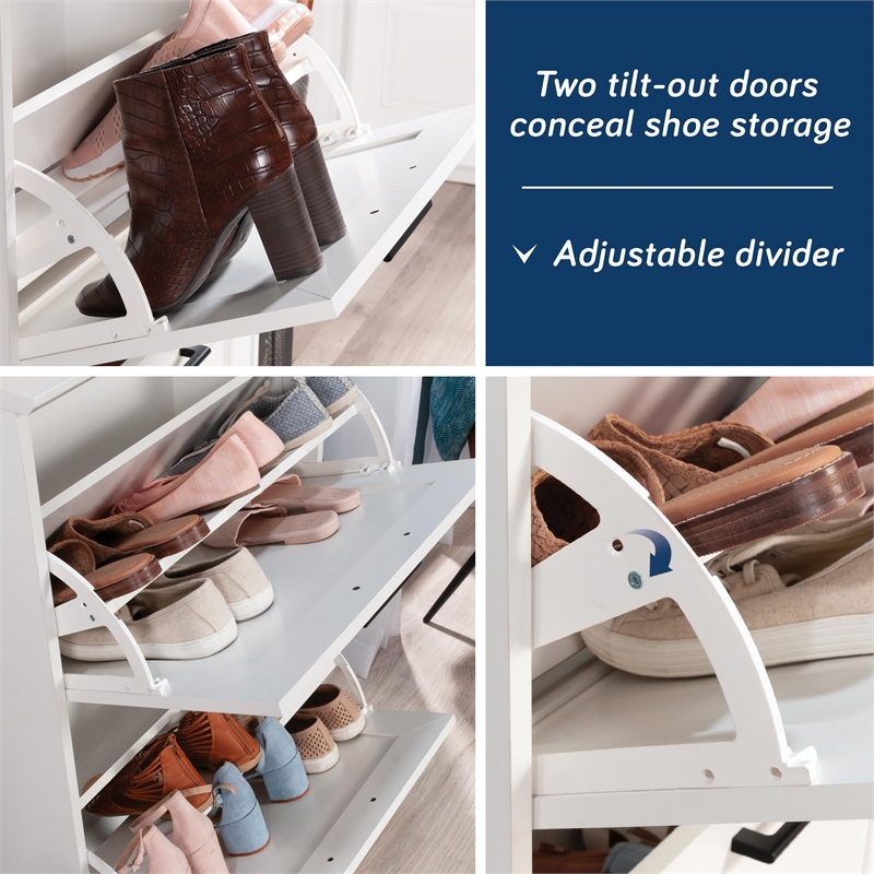 Sauder HomePlus Storage Shoe Cabinet White finish