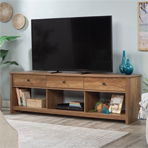 Sauder River Ranch Credenza For TVs up to 75&quot Grand Walnut finish