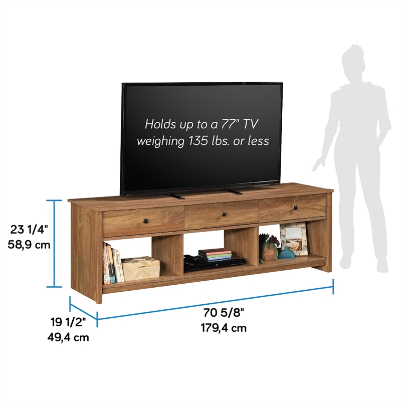 Sauder River Ranch Credenza For TVs up to 75