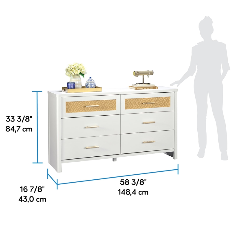 Sauder Isabella Isle Dresser White Finish