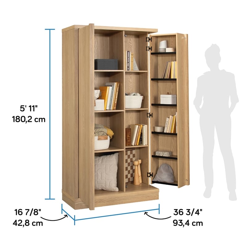 Sauder Merton Hall Storage Cabinet Harmony Ash Finish