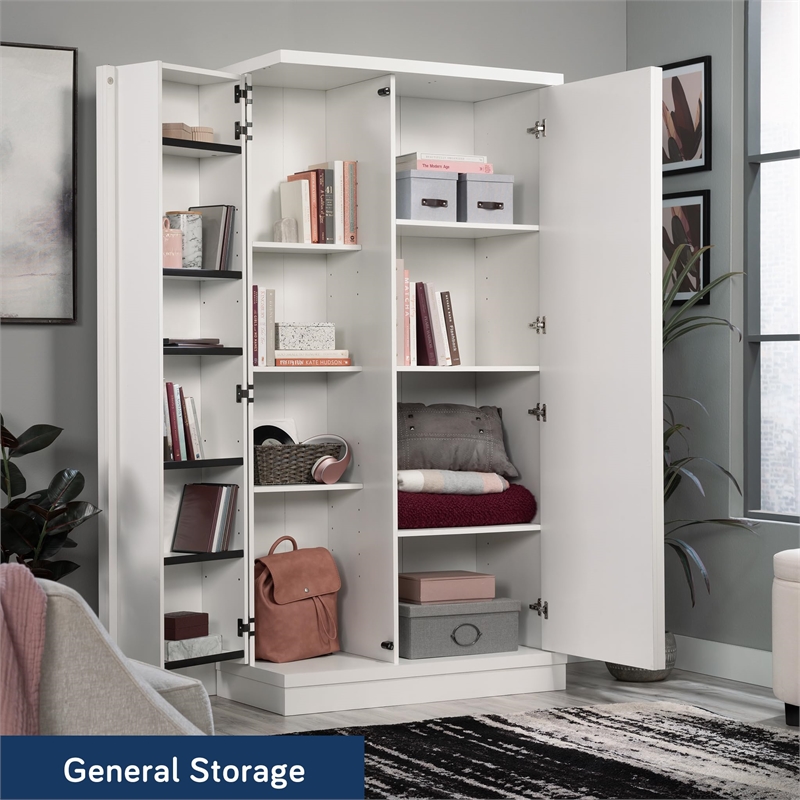 Sauder Merton Hall Storage Cabinet White Finish