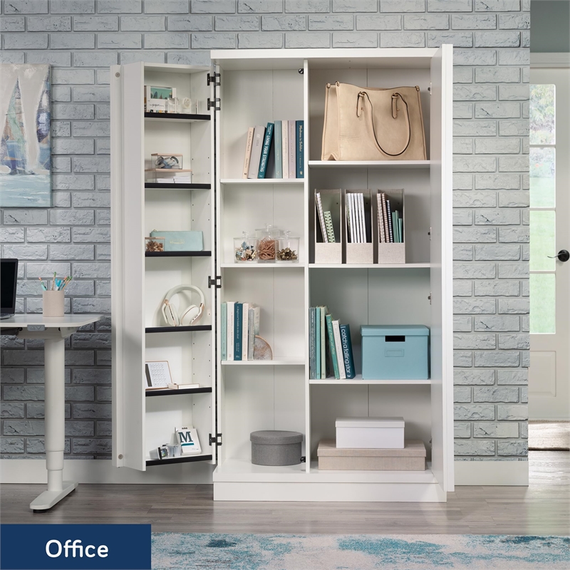 Sauder Merton Hall Storage Cabinet White Finish