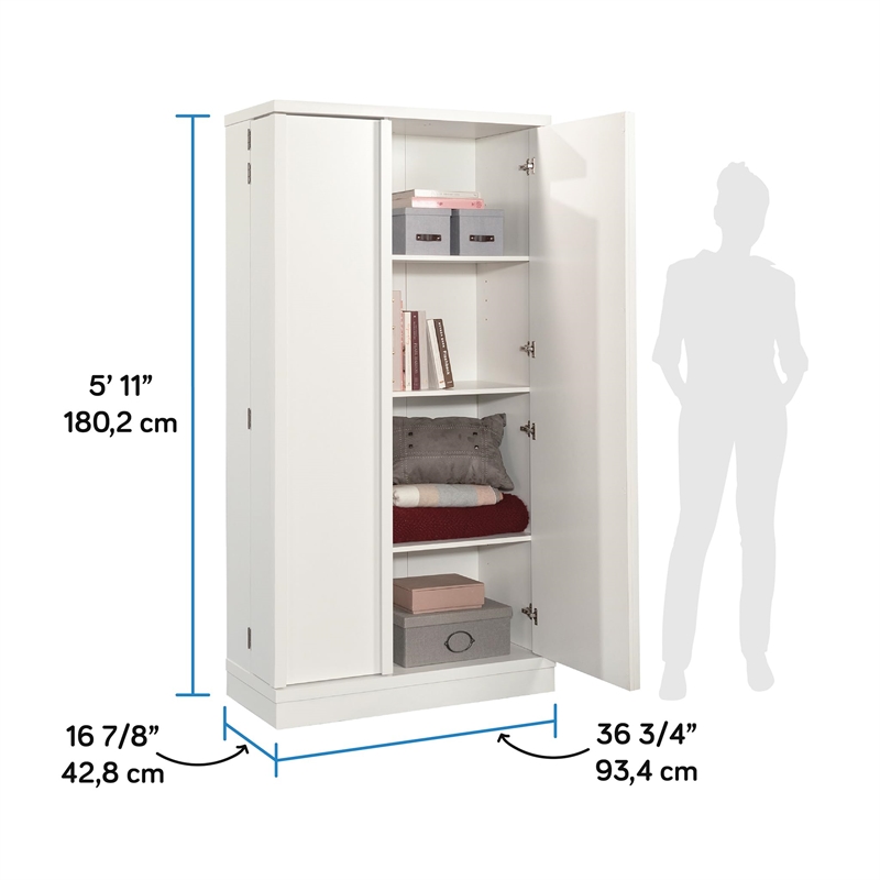 Sauder Merton Hall Storage Cabinet White Finish