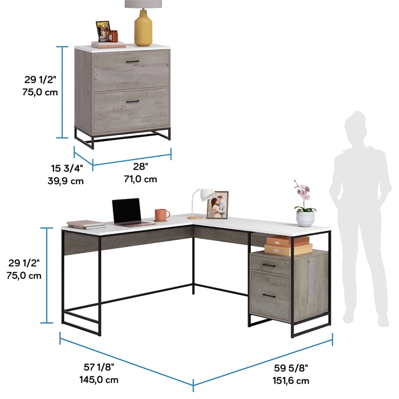 Sauder Tremont Row Office Bundle Mystic Oak Finish