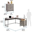 Sauder Tremont Row Office Bundle Mystic Oak Finish