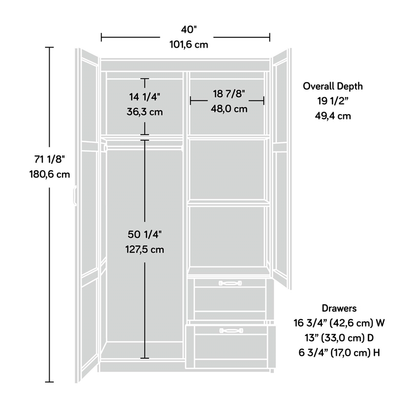 Sauder Miscellaneous Storage Storage Armoire Raven Oak Finish
